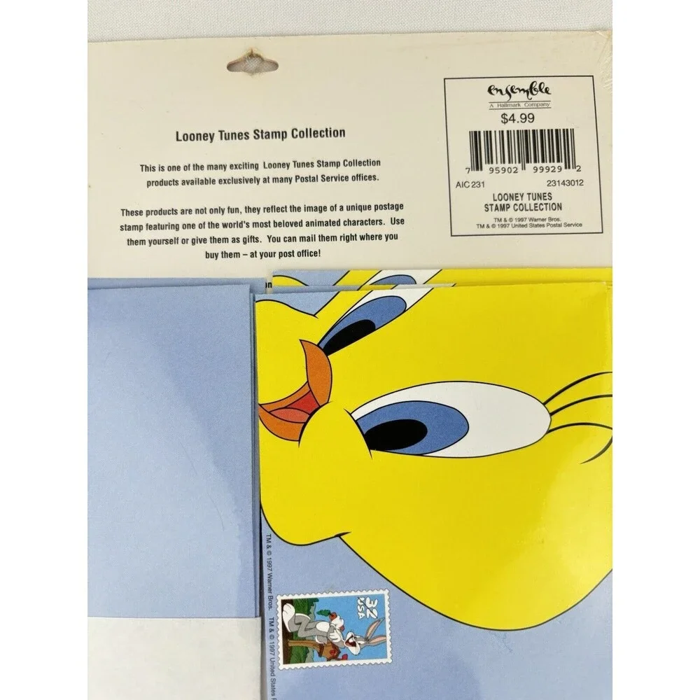 New-1997 Hallmark Looney‎ Tunes Stamp Collection Stationery Kit Tweety Bird